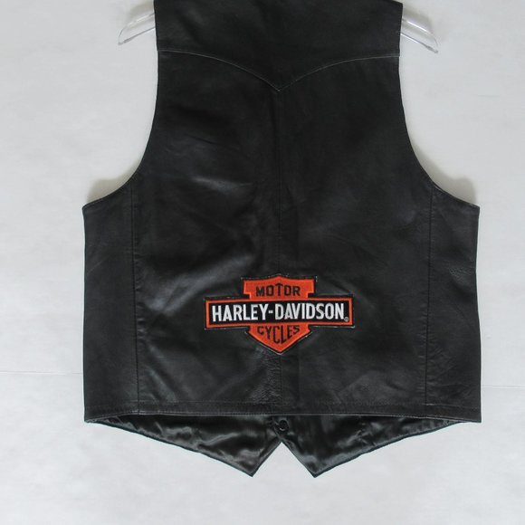 Scully Leather Harley Davidson Patch Men Vest X Large Pockets Fully Lined Black - Picture 6 of 15